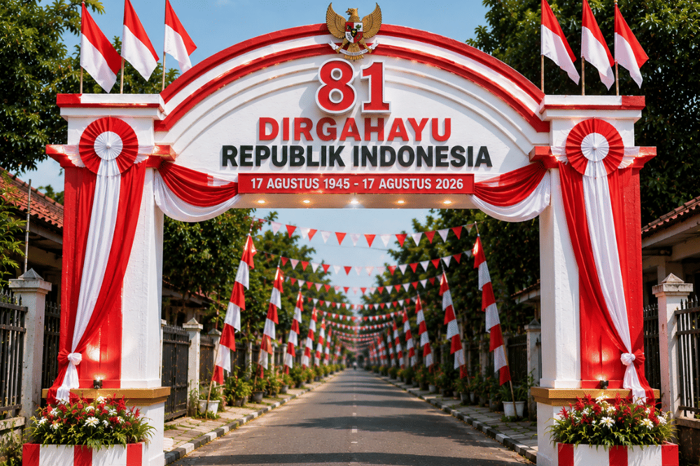 10 Desain Gapura 17 Agustus Merah Putih