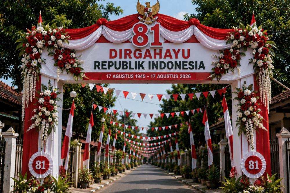 10 Desain Gapura 17 Agustus Merah Putih
