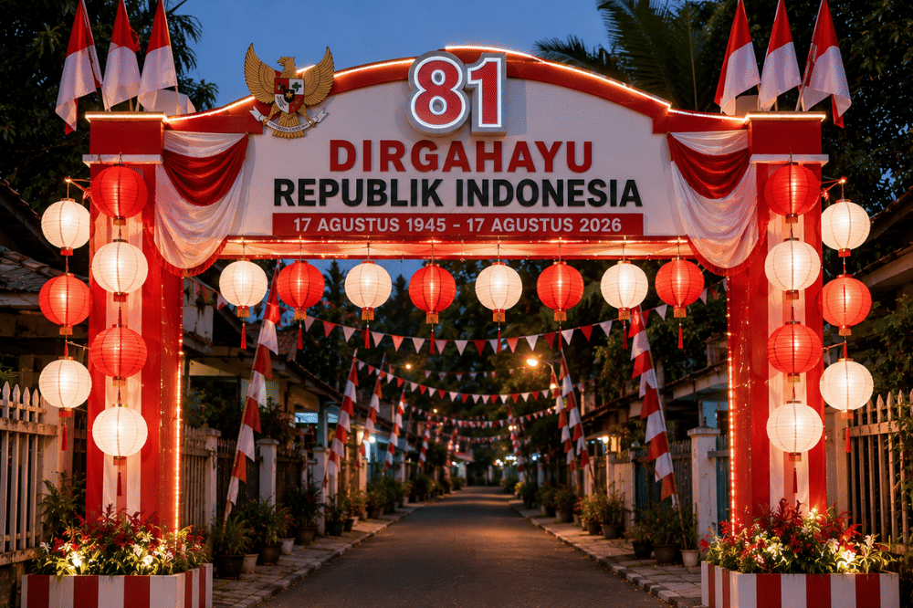 10 Desain Gapura 17 Agustus Merah Putih