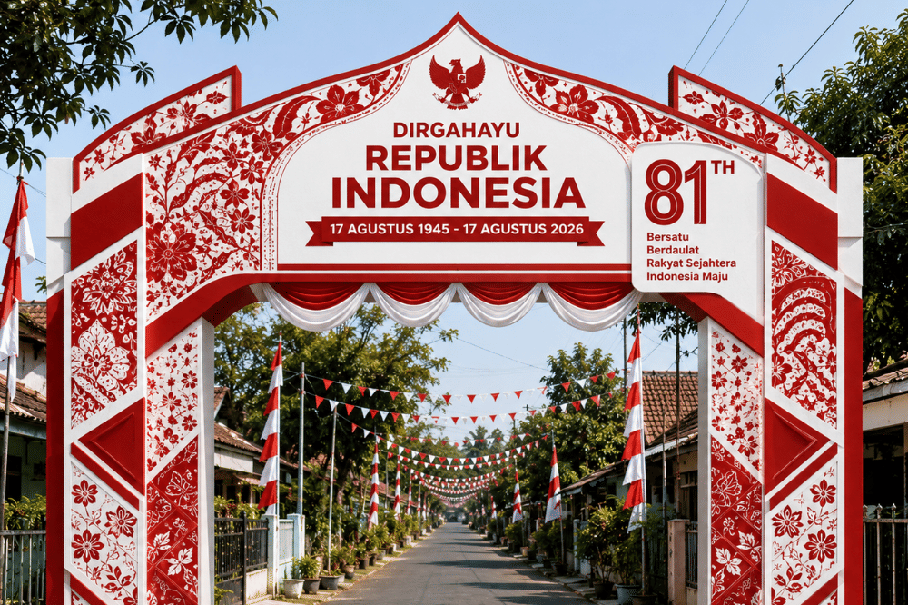 10 Desain Gapura 17 Agustus Merah Putih