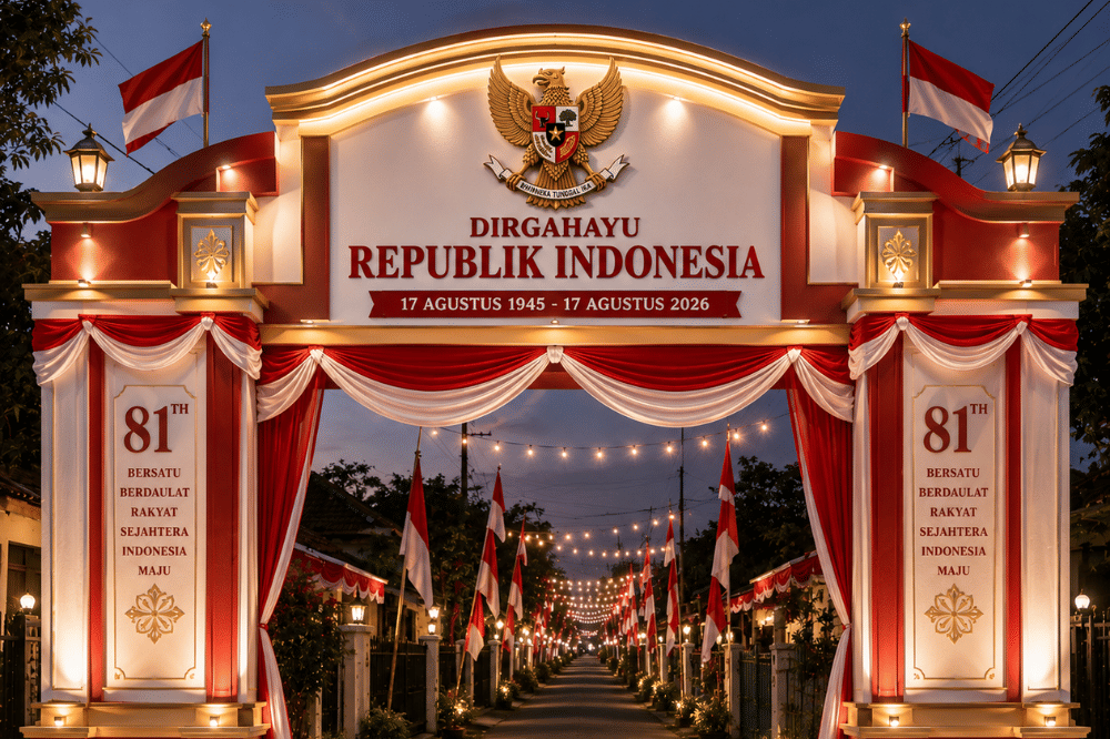 10 Desain Gapura 17 Agustus Merah Putih