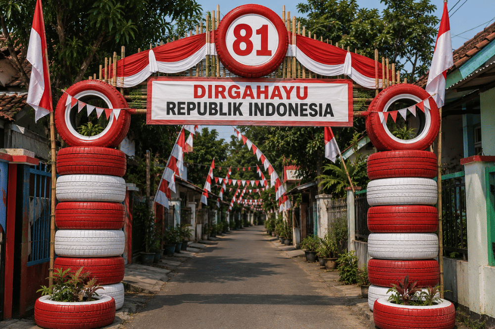 Desain Gapura 17 Agustus 2026 dari Barang Bekas