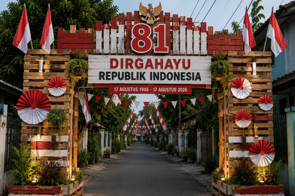 Desain Gapura 17 Agustus 2026 dari Barang Bekas