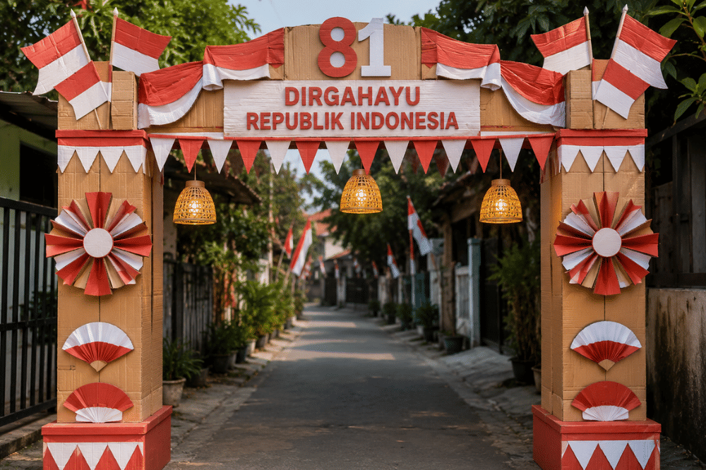 Desain Gapura 17 Agustus 2026 dari Barang Bekas