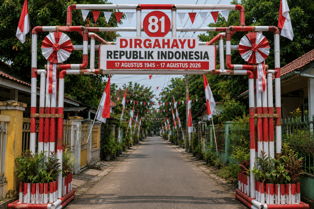 Desain Gapura 17 Agustus 2026 dari Barang Bekas