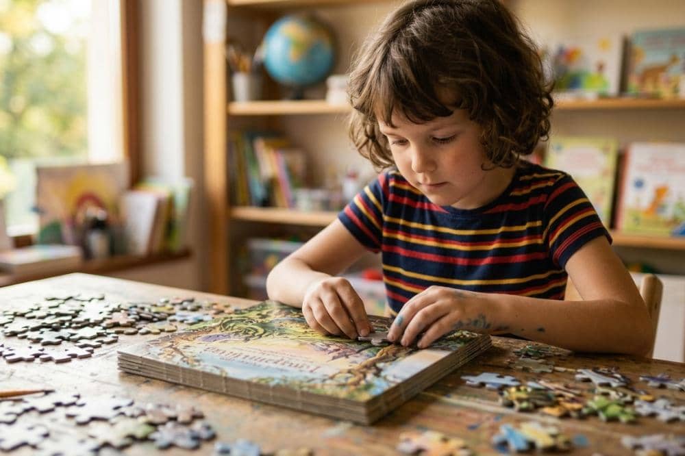 Manfaat menyusun puzzle bagi anak usia sekolah untuk menstimulasi otak anak usia 6 sampai 9 tahun