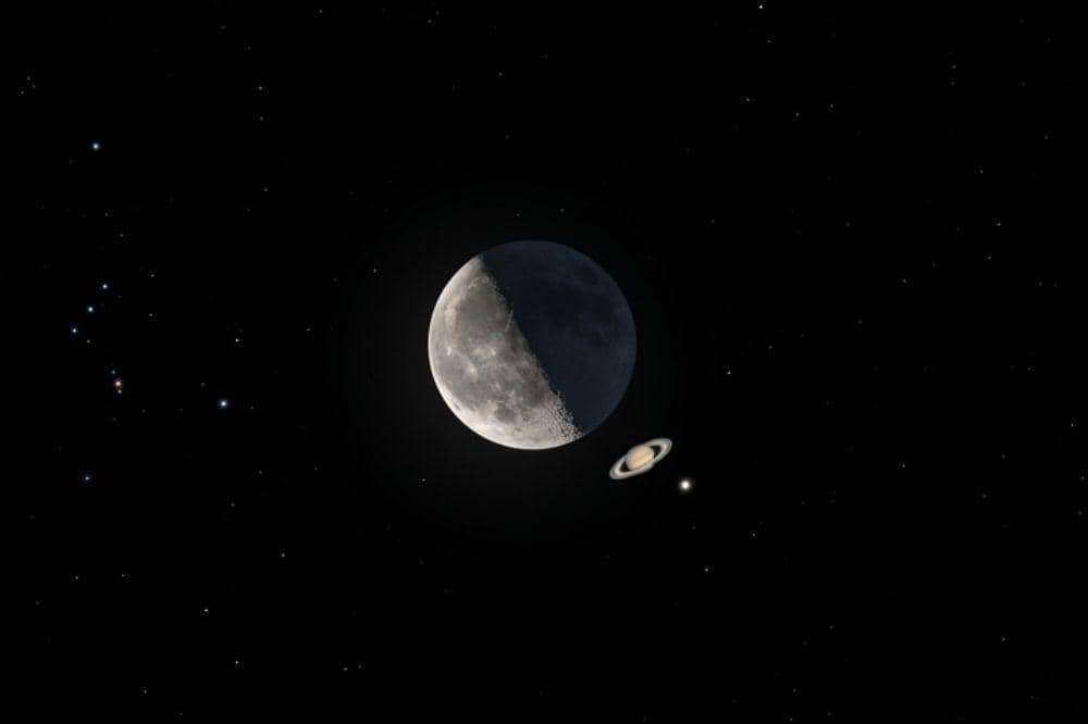 Bulan tampak berdekatan dengan Saturnus pada 3 Agustus
