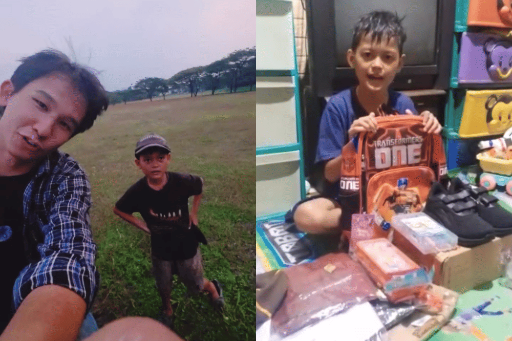 Kisah Haru Anak Minta Direkam Drone, Berakhir Dapat Peralatan Sekolah