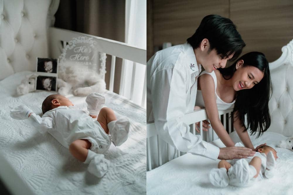 10 Foto Newborn Photoshoot Anak Shenina Cinnamon dan Angga Yunanda