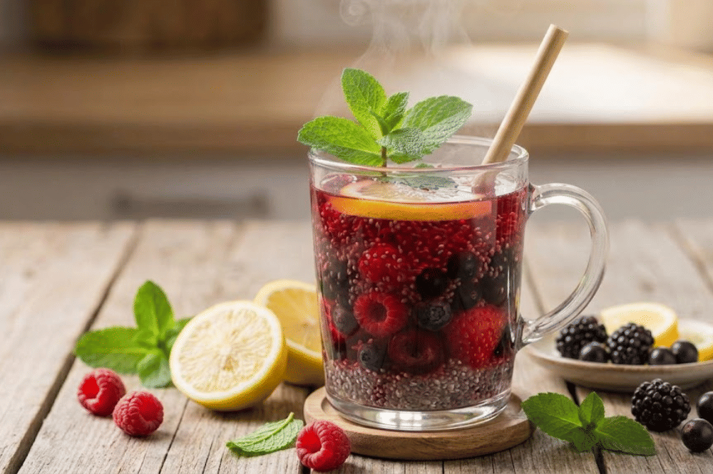 Mix berry chia seed drink kaya serat detoks
