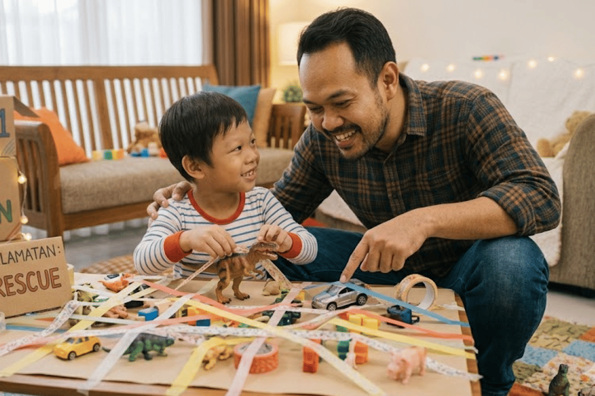 Selotip dapat dimanfaatkan untuk membuat permainan