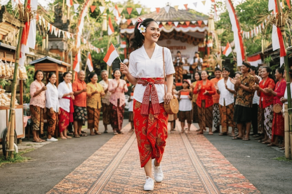 Atasan payas alit khas Bali berkerah V