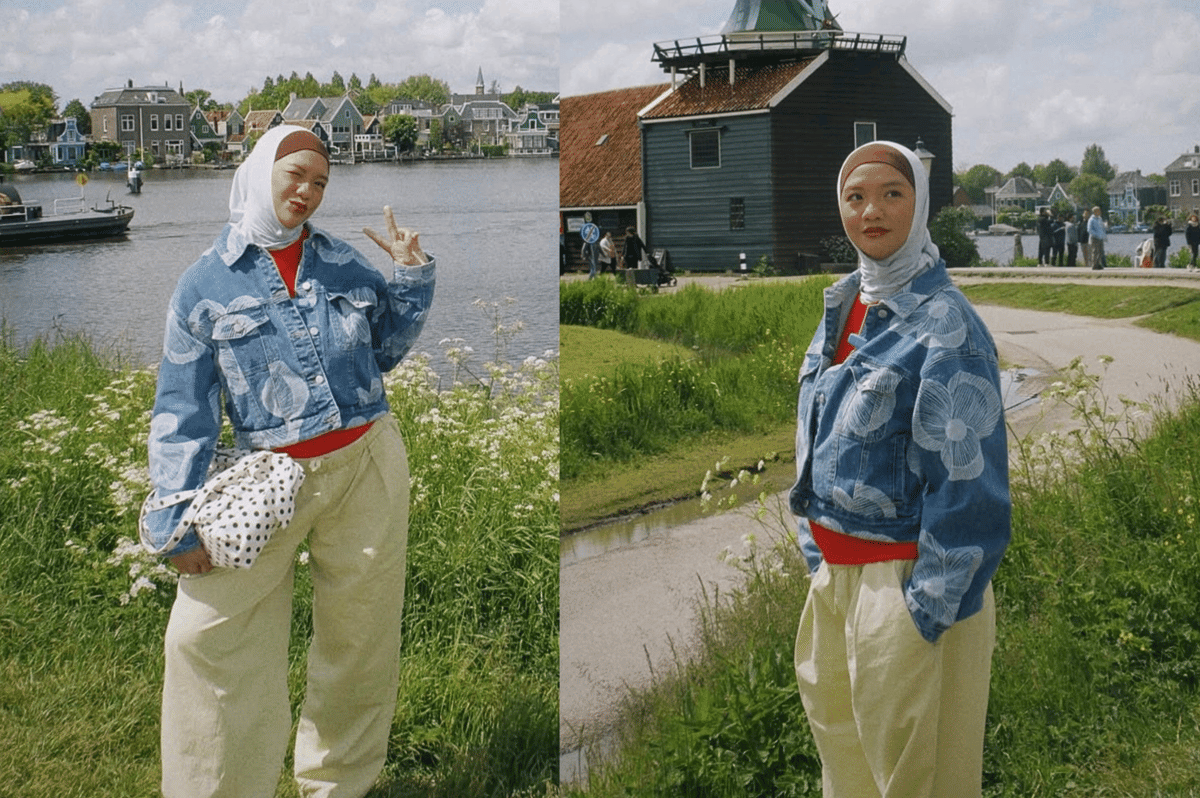 Gaya hijab warna warni ala Sarah Azka (8)