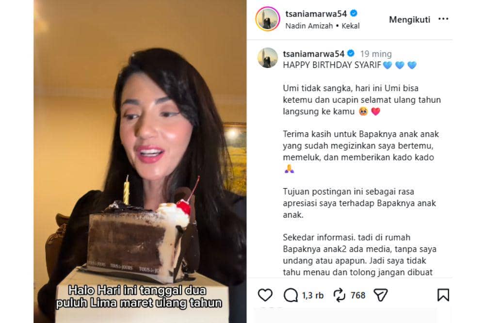 Tsania minta unggahan bersama anak tidak dijadikan drama