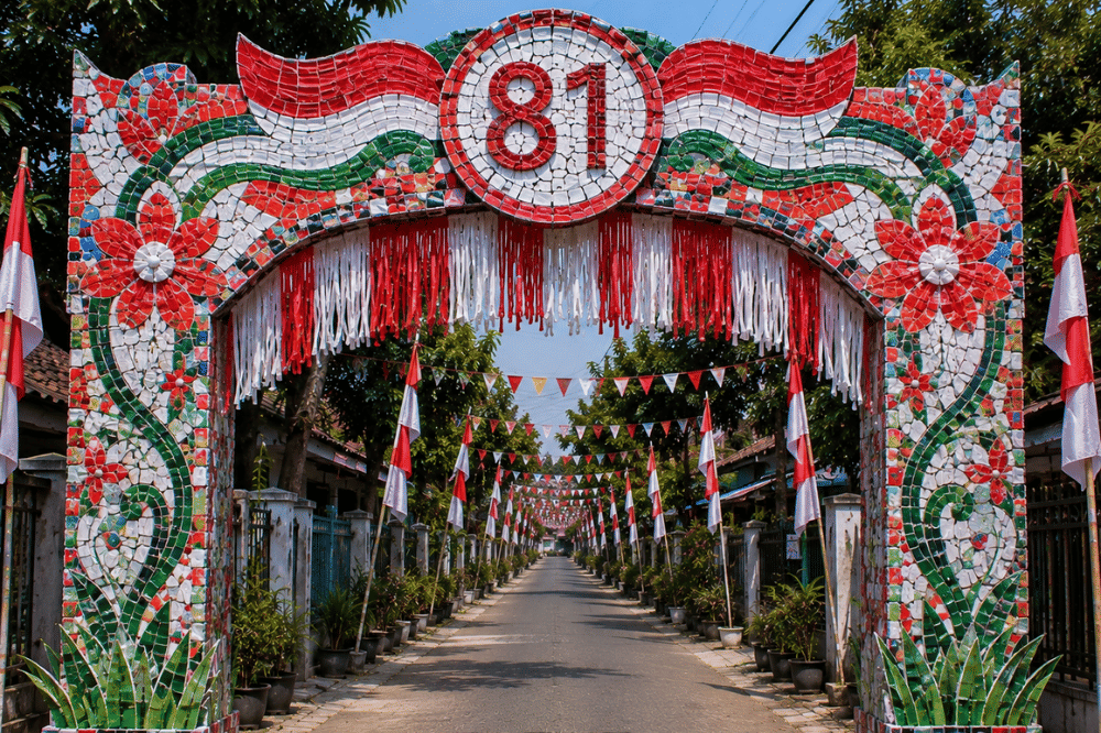 Gapura dari sampah plastik