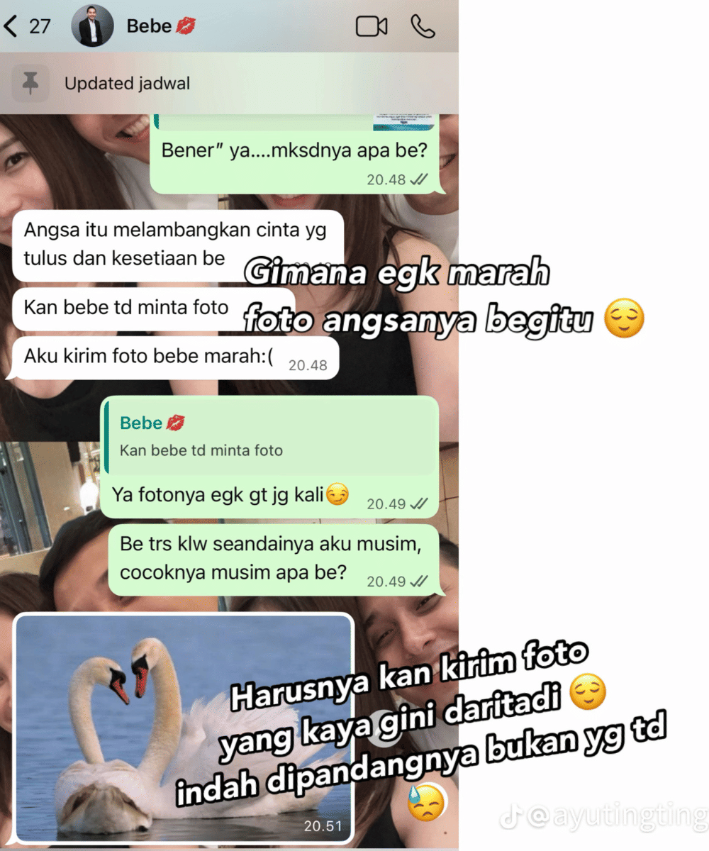 Chat Ayu Ting Ting dengan kekasih