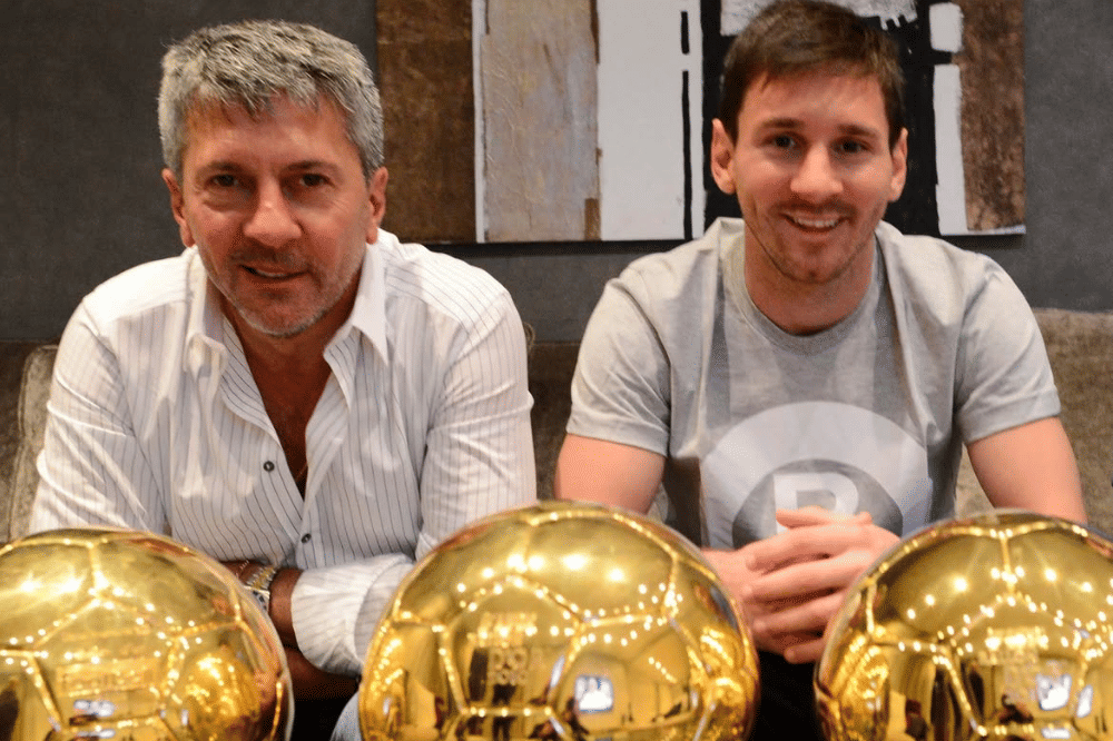 Lionel Messi dengan sang papa