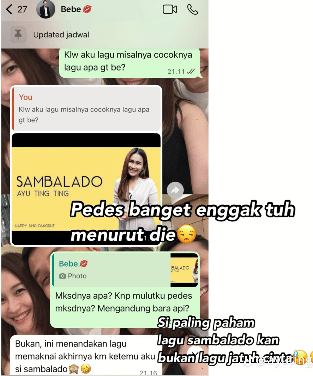 Chat Ayu Ting Ting dengan kekasih