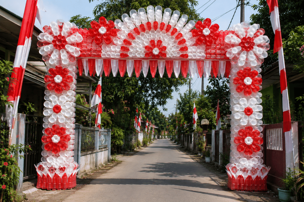 Gapura dari sampah plastik