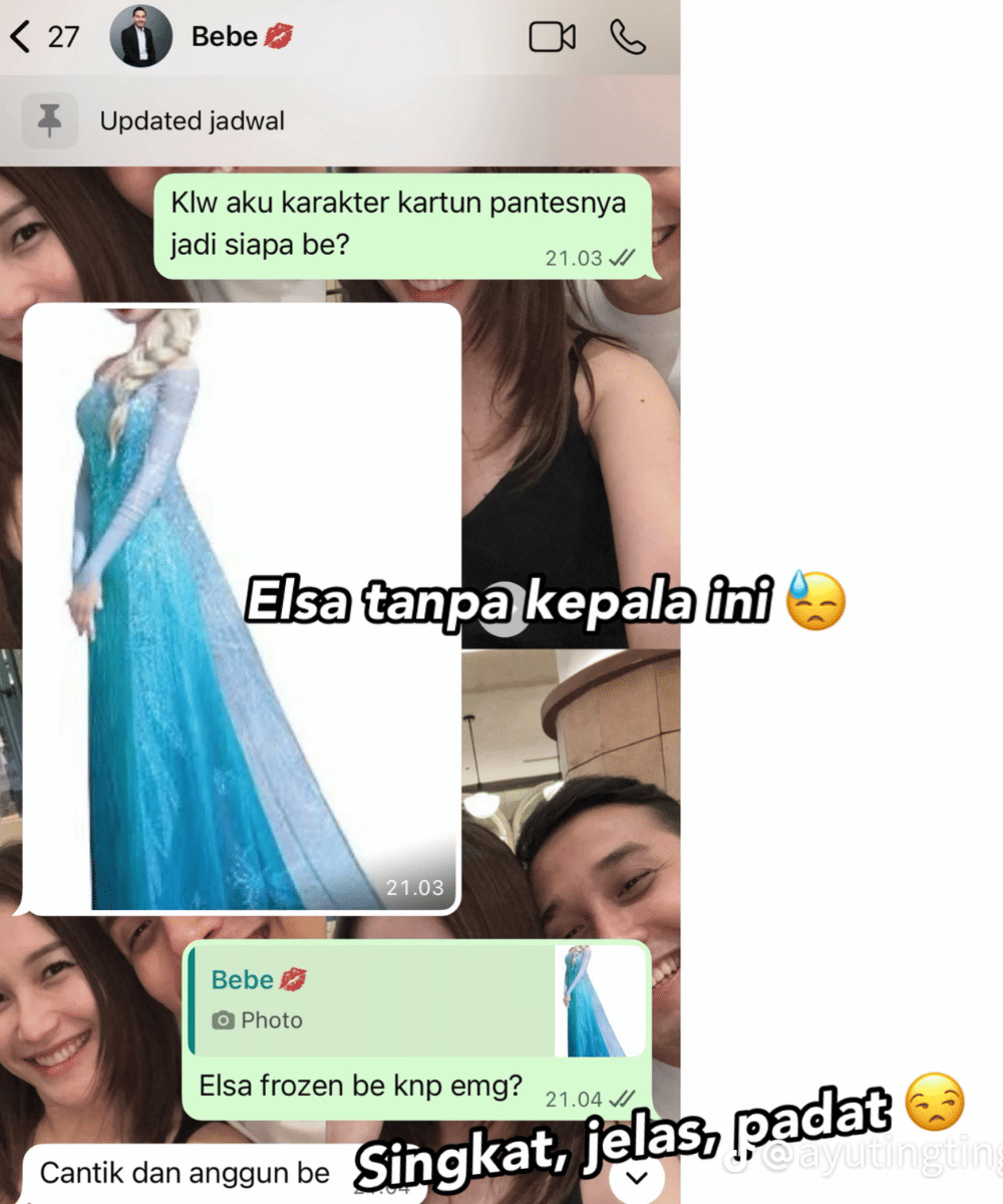 Chat Ayu Ting Ting dengan kekasih