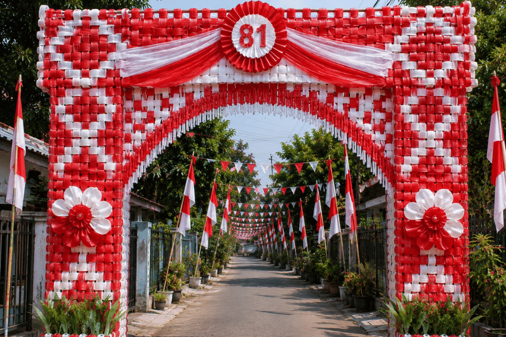 Gapura dari sampah plastik