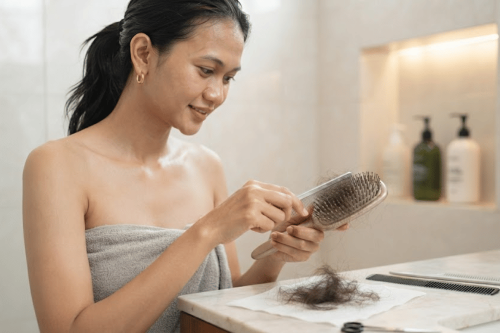 Rutin membersihkan sisir
