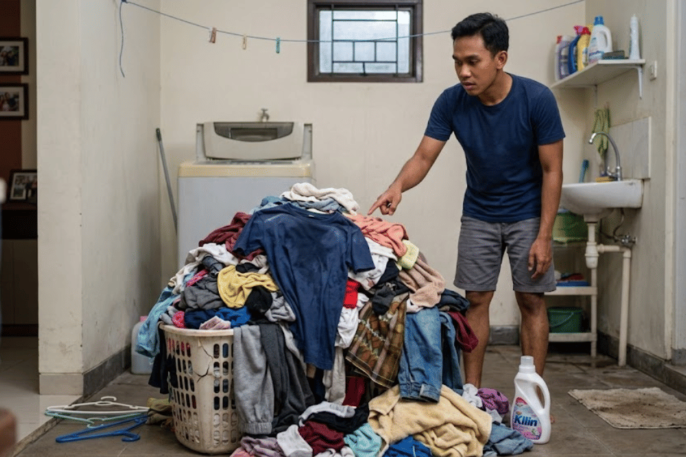 Jarang mencuci baju langsung setelah dipakai