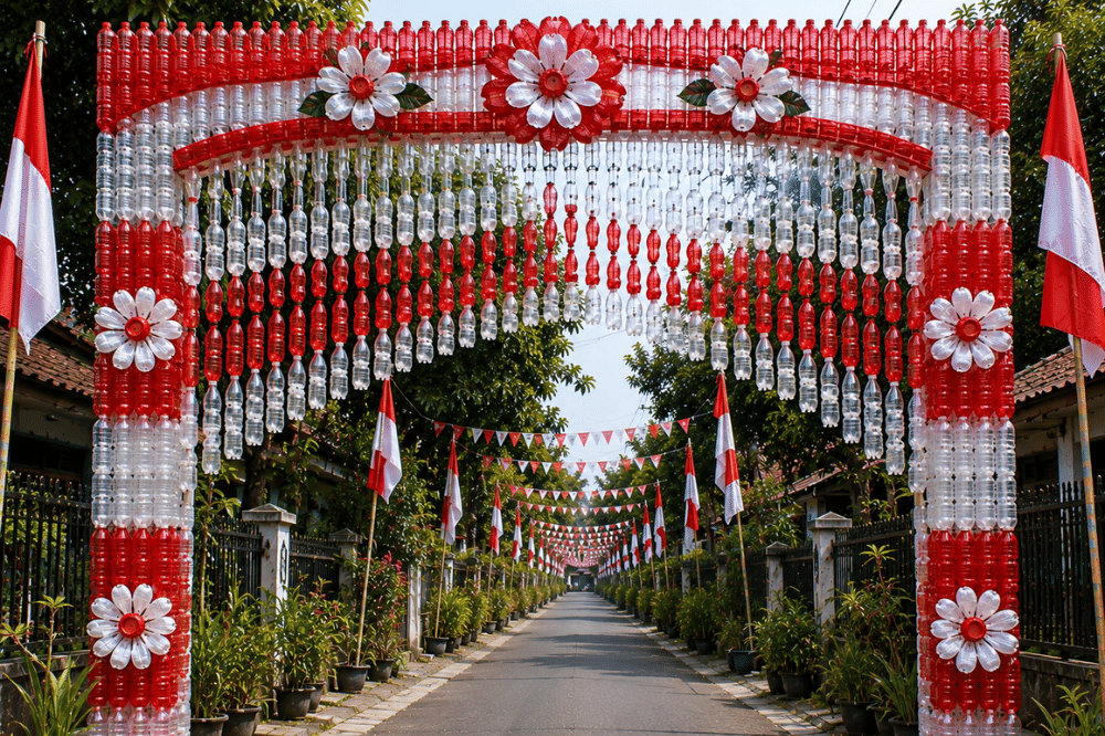 Gapura dari botol plastik