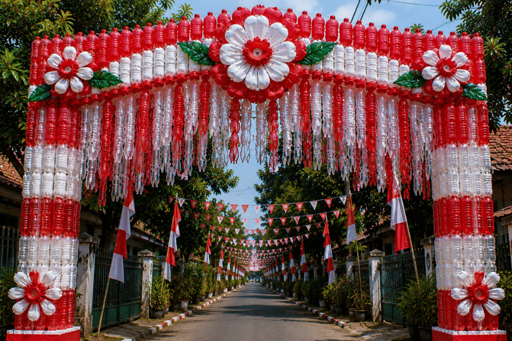 Gapura dari botol plastik