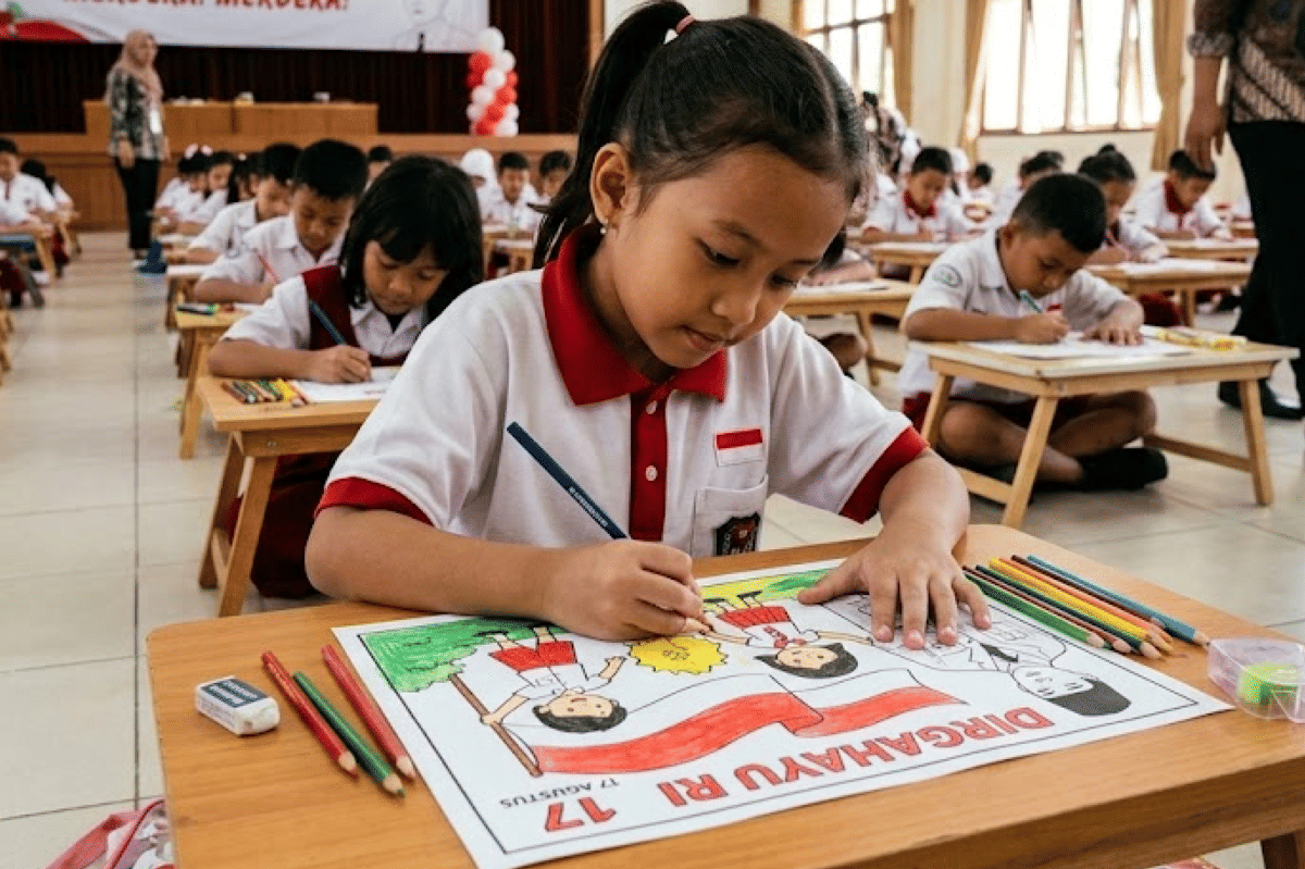 Lomba menggambar bisa diadakan dengan menggunakan banyak tema