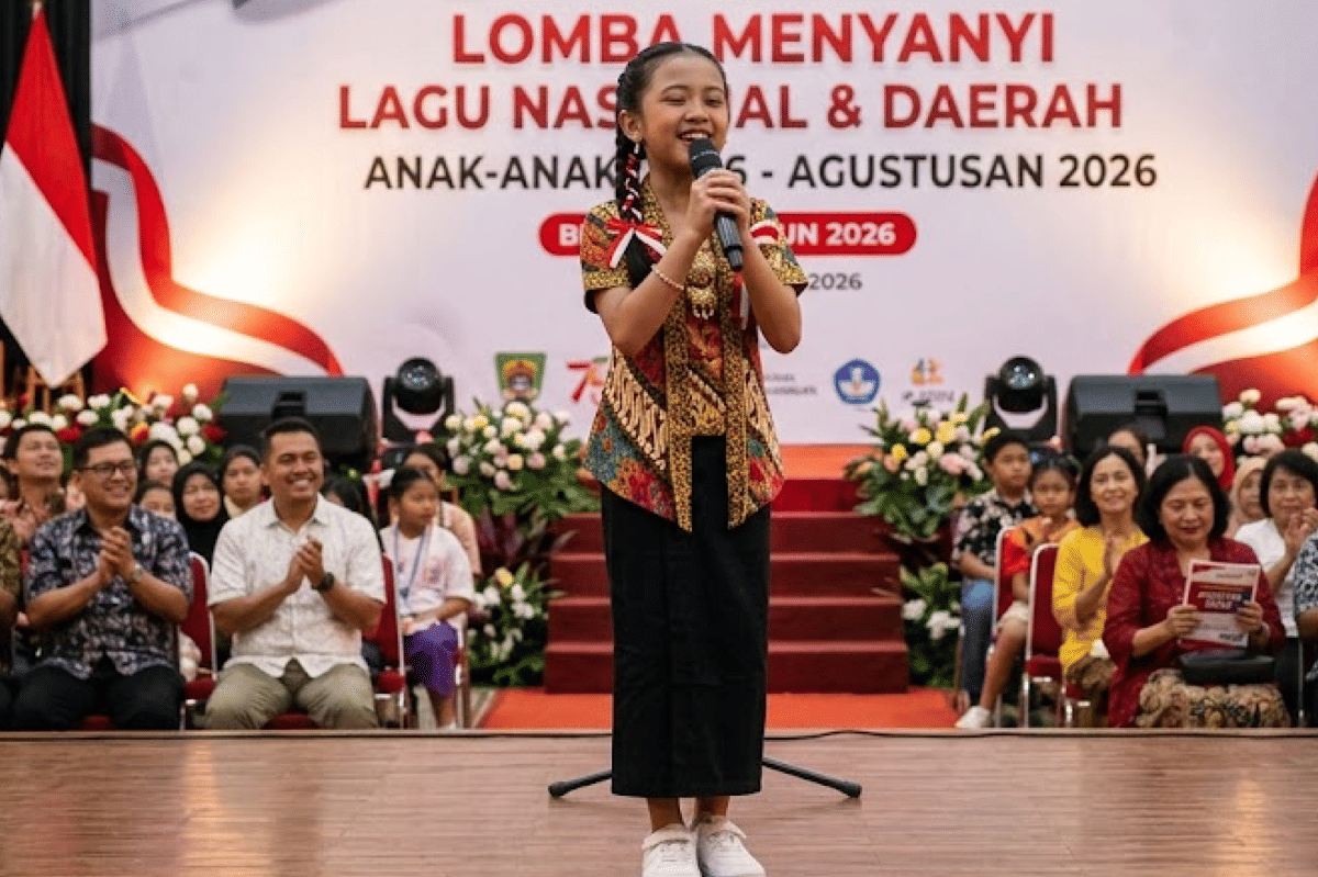 Anak dapat mengikuti lomba dengan menyanyikan lagu daerah Indonesia