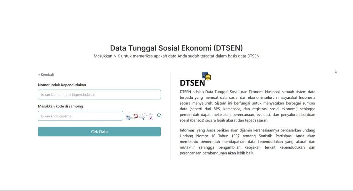 Cara cek desil melalui website BPS