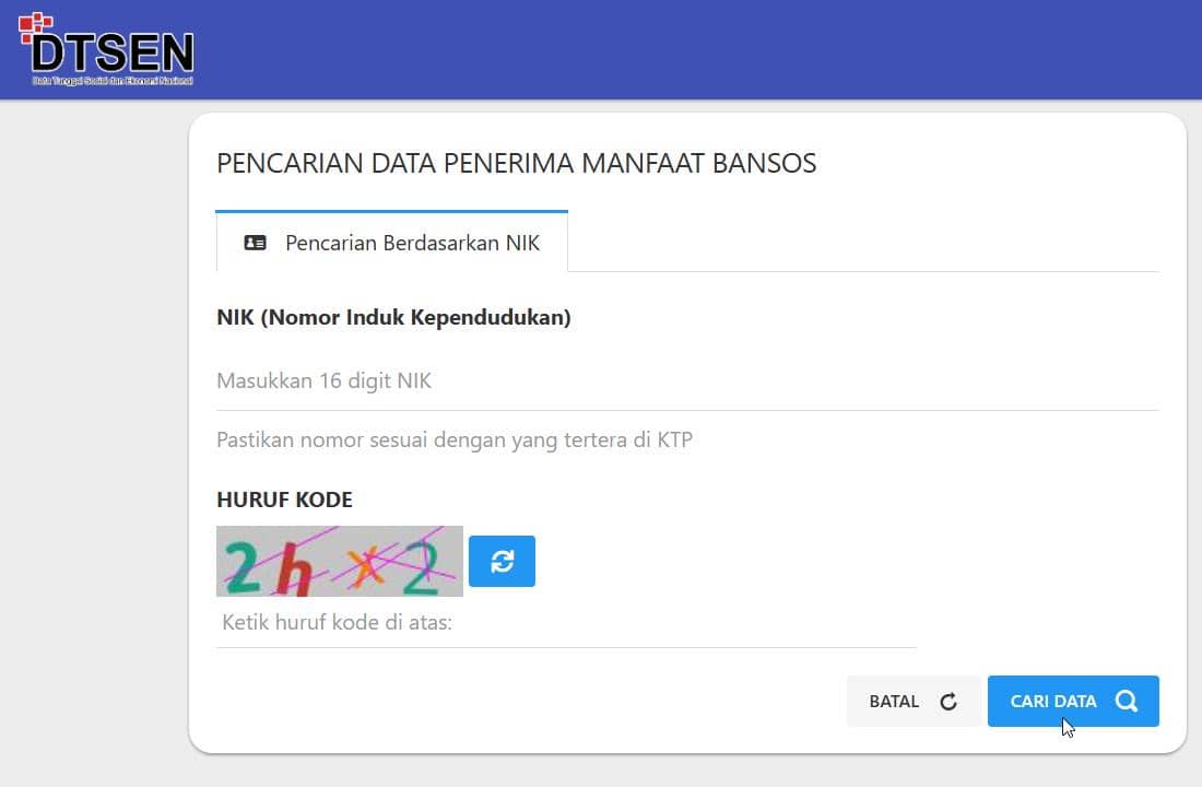Cara cek desil melalui website Kemensos