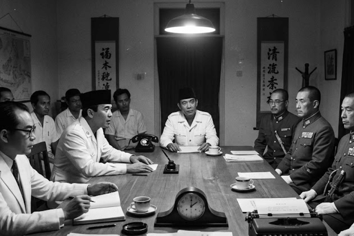 Dari malam hingga pagi Soekarno dan Hatta berdiskusi dengan Jepang