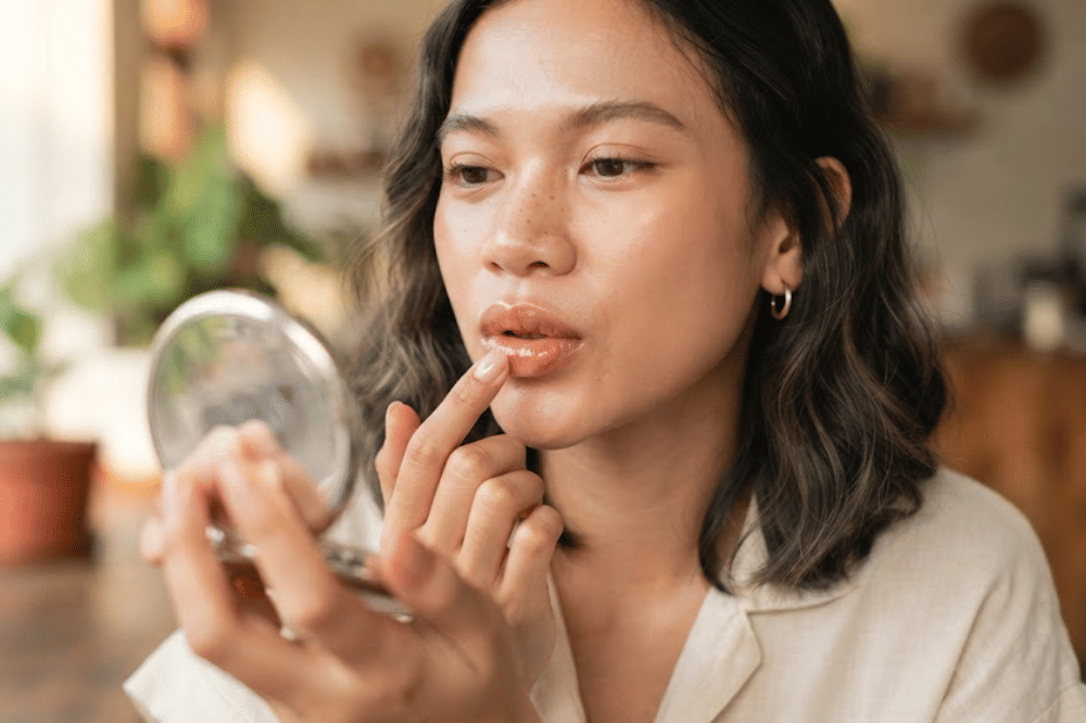 Lembapkan bibir dengan lip balm terlebih dahulu
