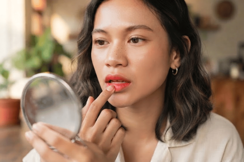 Baurkan warna ke arah luar menggunakan jari atau brush