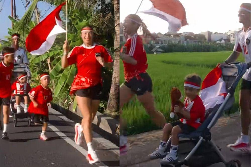 Jennifer Bachdim Ajak Anak Lari 1,78 Km untuk Merayakan HUT RI ke-81