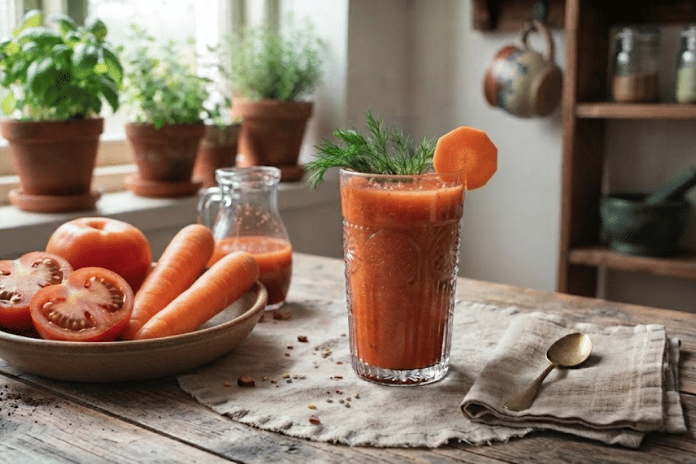 Jus tomat dan wortel kaya beta-karoten
