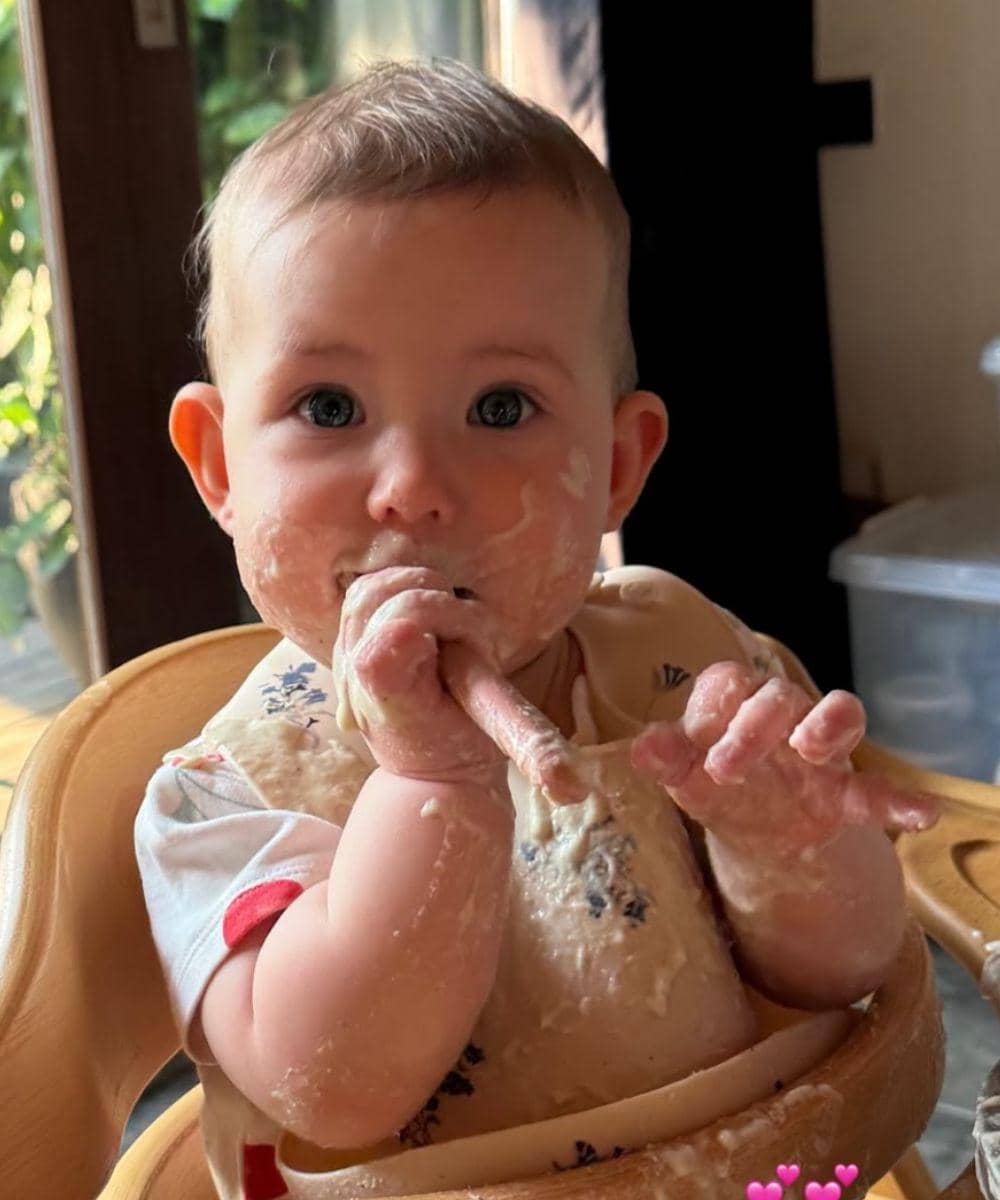Gemasnya Baby Kaia saat makan MPASI