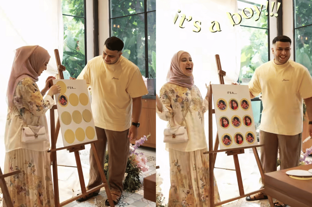 Momen gender reveal anak kedua Miskah Shafa