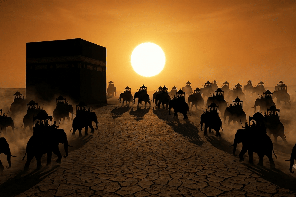 Kisah kelahiran Nabi Muhammad SAW yang lahir di tahun Gajah saat Ka'bah diserbu pasukan gajah