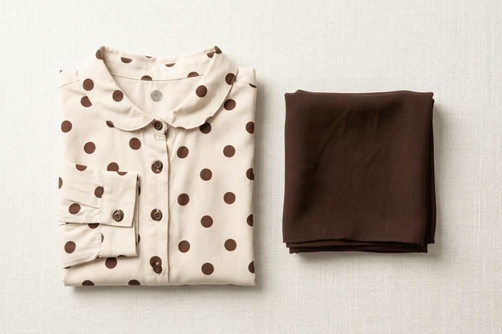 7 Inspirasi Outfit Polkadot untuk Perempuan Berhijab