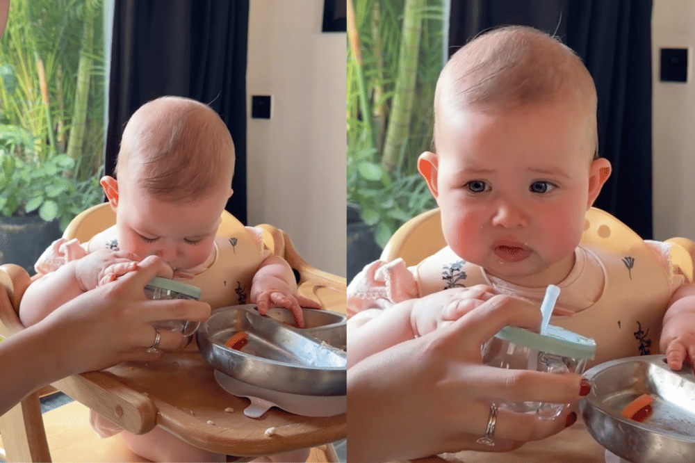 Momen Kaia anak Steffi Zamora makan