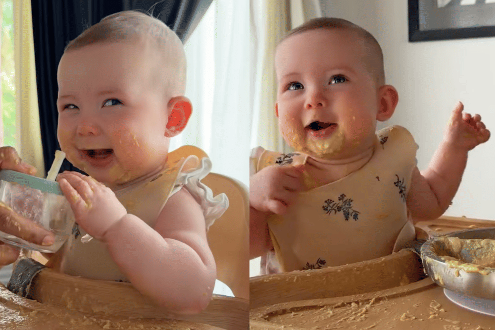 Momen Kaia anak Steffi Zamora makan