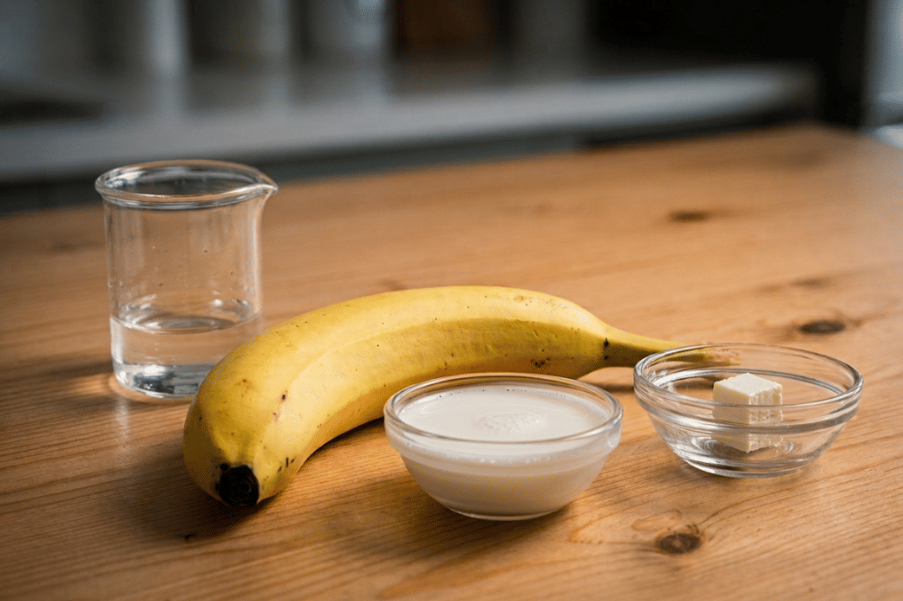Bahan-bahan pisang kukus keju