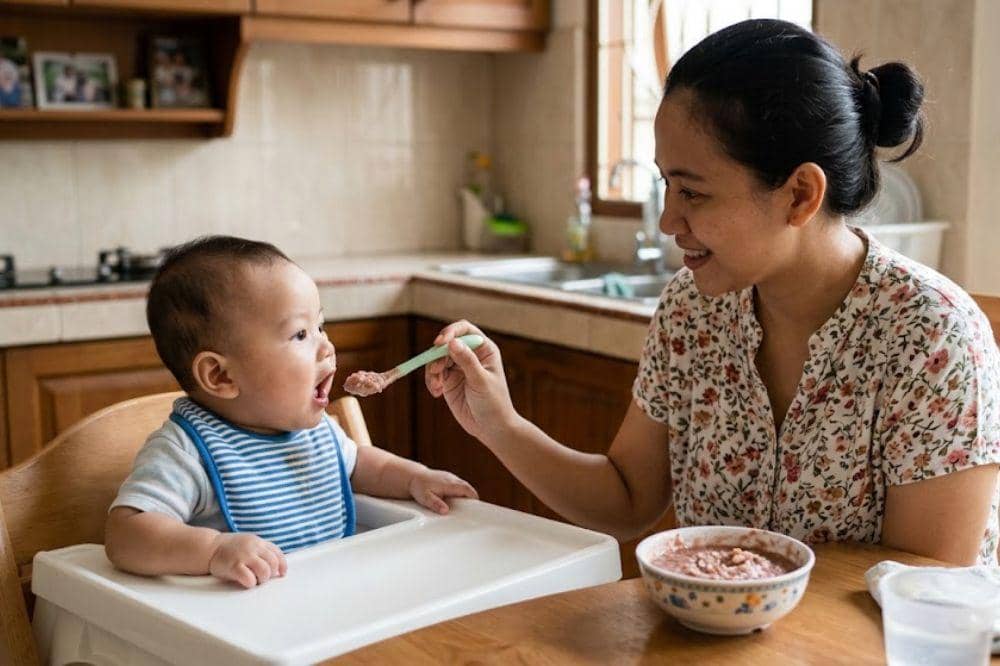 Resep Bubur Beras Merah Ikan Nila untuk MPASI