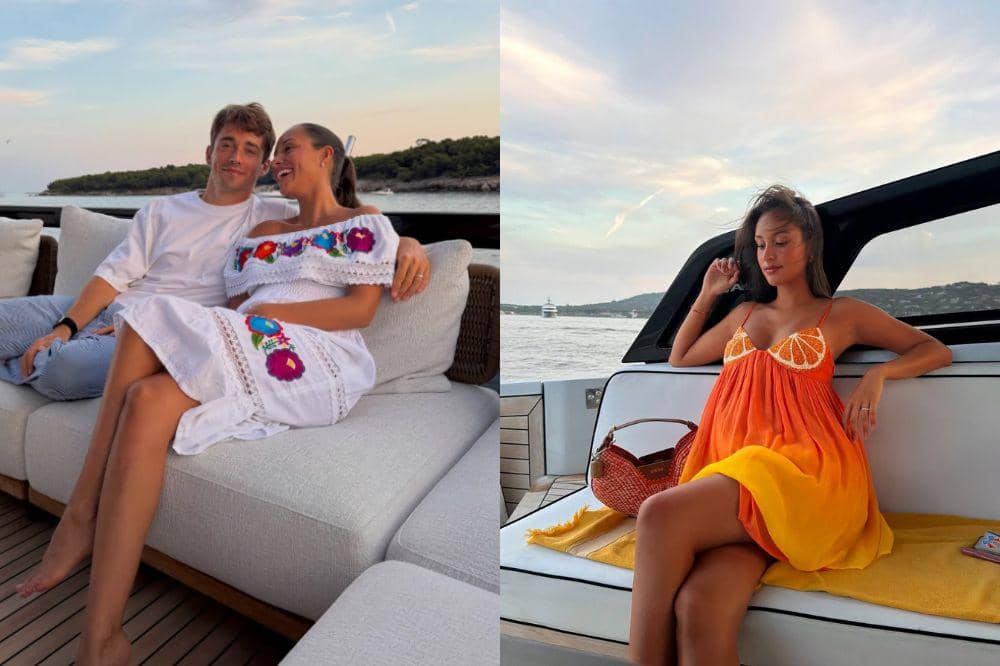 7 Gaya Alexandra Malena Istri Charles Leclerc saat Babymoon di Italia