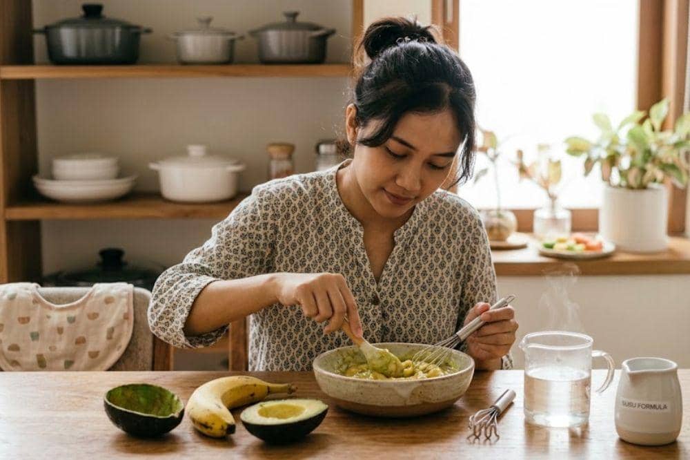 Cara membuat puree pisang dan alpukat untuk MPASI