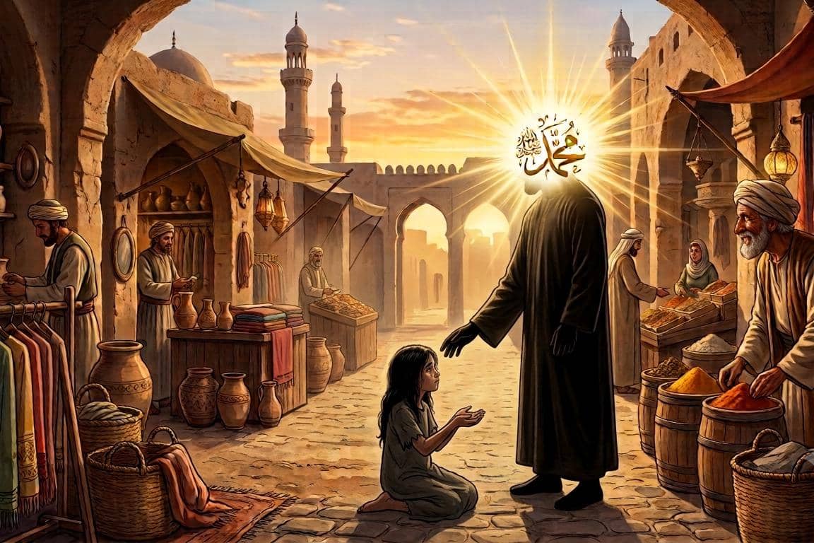 Keteladanan nabi Muhammad SAW memberikan 2 dirham kepada budak perempuan yang bersedih