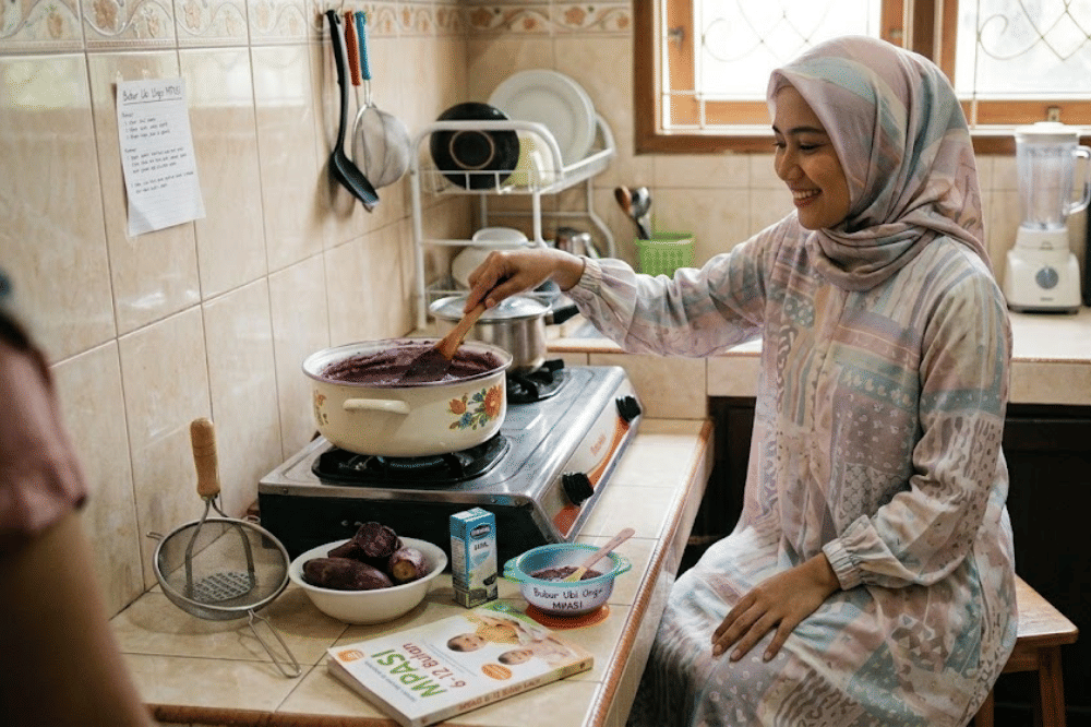 Cara membuat bubur ubi ungu